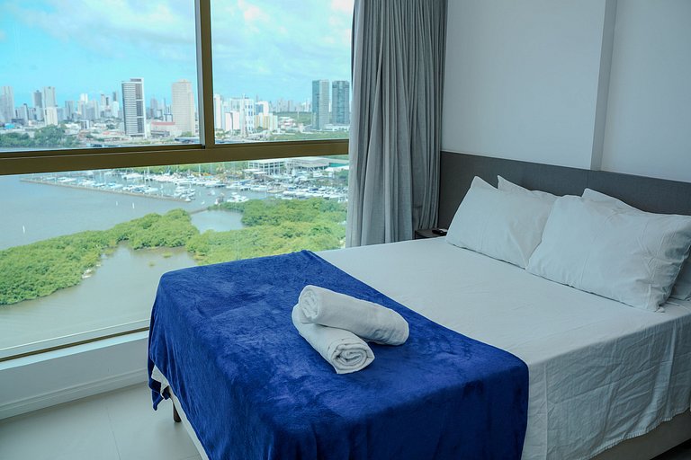Flat Completo - Vista para o Recife - Cais 1708