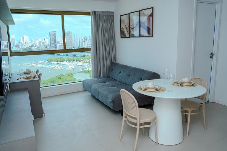 Flat Completo - Vista para o Recife - Cais 1708