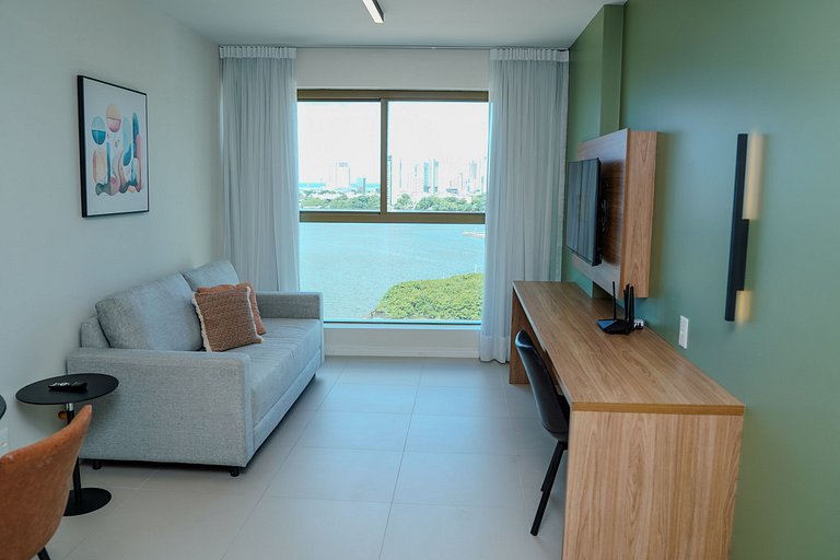 Flat Completo - Vista para o Recife - Cais 1011
