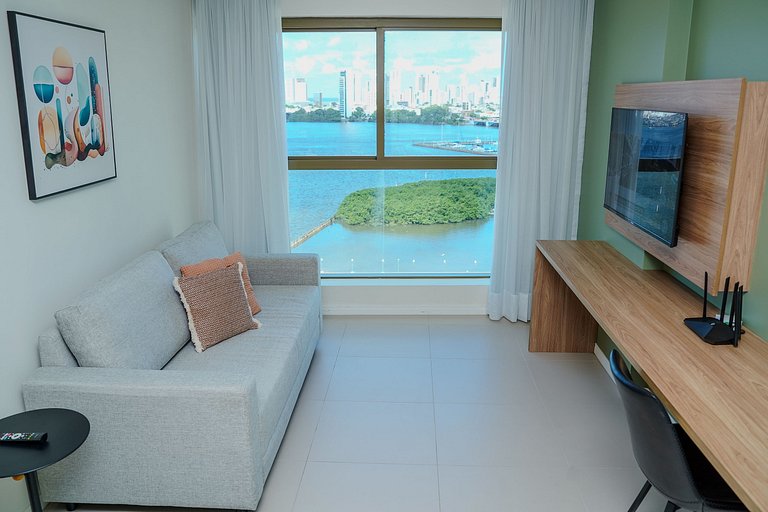 Flat Completo - Vista para o Recife - Cais 1011