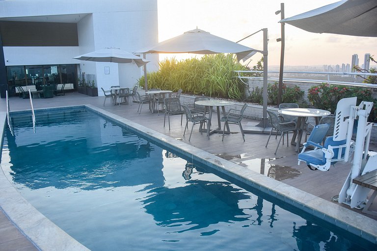 Flat Completo - Vista para o Recife - Cais 1011